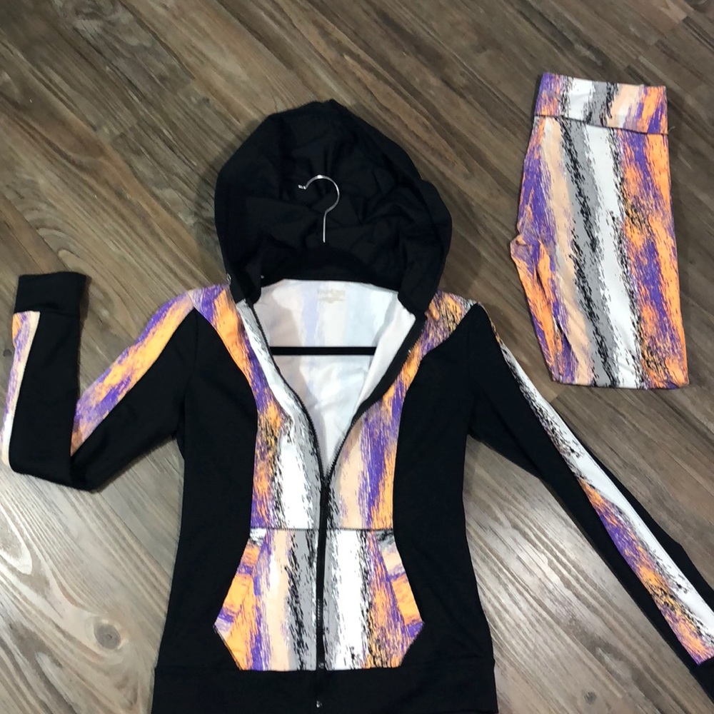 Bebe Sport Abstract Zip-Up Athletic Jacket